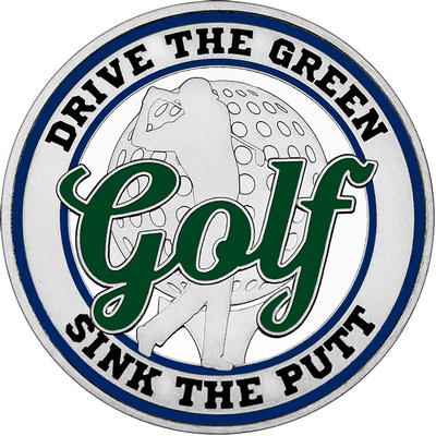 Dark Green "Golf" with Navy Blue Outer Circular Borders